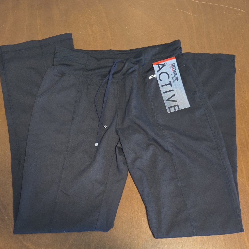 Grey's Anatomy Blsck Straight Leg Scrub Pants. Size-Small Tall